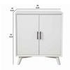 Transitional Style 2 Door Wooden Bar Cabinet with Splayed Legs, White