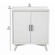 Transitional Style 2 Door Wooden Bar Cabinet with Splayed Legs, White