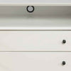2 Drawer Wooden Nightstand with Open Compartment and Splayed Legs, White