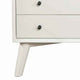 2 Drawer Wooden Nightstand with Open Compartment and Splayed Legs, White