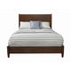 Mid Century Modern Wooden Queen Bed with Round Legs, Brown