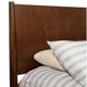 Mid Century Modern Wooden Queen Bed with Round Legs, Brown