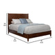 Mid Century Modern Wooden Queen Bed with Round Legs, Brown