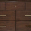7 Drawer Mid Century Modern Wooden Dresser with Splayed Legs, Brown