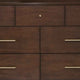 7 Drawer Mid Century Modern Wooden Dresser with Splayed Legs, Brown