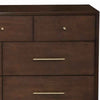 7 Drawer Mid Century Modern Wooden Dresser with Splayed Legs, Brown