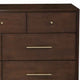 7 Drawer Mid Century Modern Wooden Dresser with Splayed Legs, Brown