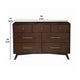 7 Drawer Mid Century Modern Wooden Dresser with Splayed Legs, Brown