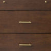 3 Drawer Mid Century Modern Wooden Chest with Splayed Legs, Small, Brown