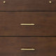 3 Drawer Mid Century Modern Wooden Chest with Splayed Legs, Small, Brown