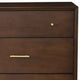 3 Drawer Mid Century Modern Wooden Chest with Splayed Legs, Small, Brown