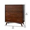 4 Drawer Mid Century Modern Wooden Chest with Pull Out Tray Brown By Casagear Home BM222503