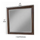 Mid Century Modern Rectangular Molded Mirror with Wooden Frame, Brown