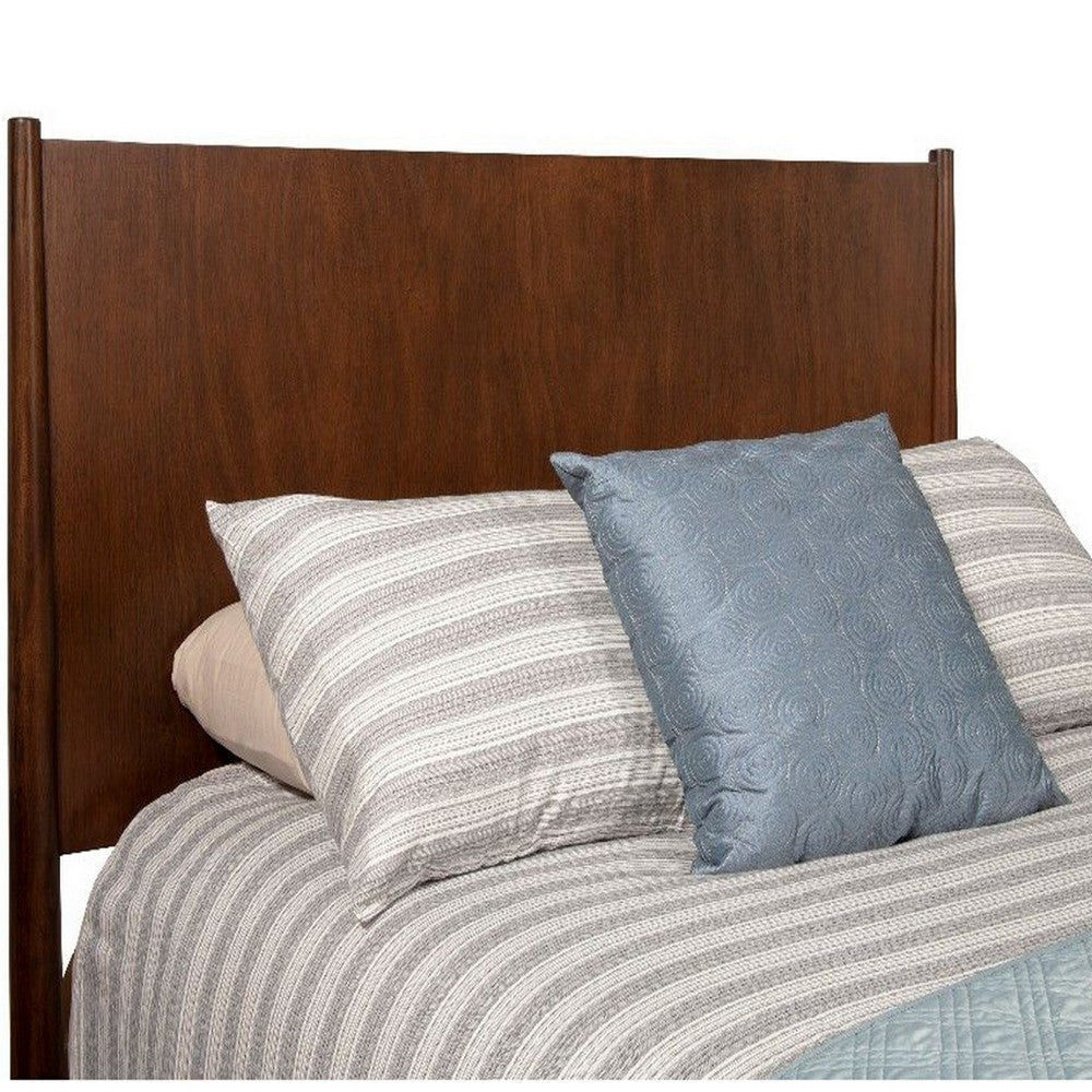 Mid Century Modern Wooden California King Bed with Round Legs Brown By Casagear Home BM222505