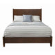 Mid Century Modern Wooden Full Size Bed with Round Legs, Brown
