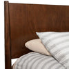 Mid Century Modern Wooden Full Size Bed with Round Legs, Brown