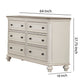 6 Drawer Wooden Dresser with Distressed Detail Antique White and Brown By Casagear Home BM222642