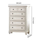 5 Drawer Wooden Chest with Distressed Detail Antique White and Brown By Casagear Home BM222644