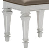 Faux Leather Vanity Stool | Tapered Legs | Molded Detail | Silver BM222649