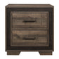 Wooden Nightstand with Sled Base and Metal Bar Pulls, Brown By Casagear Home