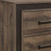 Wooden Nightstand with Sled Base and Metal Bar Pulls, Brown By Casagear Home