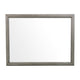Wooden Square Mirror with Molded Details and Dual Texture, Gray By Casagear Home