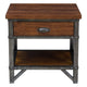 Wooden Nightstand with Metal Block Legs and Open Shelf Brown By Casagear Home BM222710