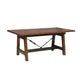 Wood Dining Table | Extendable Leaf | Block Legs | Brown