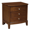 Wood Nightstand | 3 Drawers | Knobs | Brown