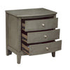 Wooden Nightstand with 3 Spacious Drawers and Knobs Gray By Casagear Home BM222726