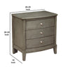 Wooden Nightstand with 3 Spacious Drawers and Knobs Gray By Casagear Home BM222726