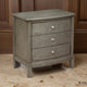 Wood Nightstand | 3 Drawers | Knobs | Gray