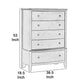 Wooden Chest with Natural Grain Texture Finish and 5 Drawers Gray By Casagear Home BM222729