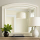Wooden Mirror with Raised Edges and Curved Top, White