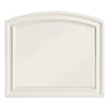 Wooden Mirror with Raised Edges and Curved Top, White