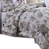 Lyon 6 Piece Floral King Comforter Set with Shirring The Urban Port Beige and Brown By Casagear Home BM222809