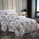 Lyon King Comforter Set | 6 Pieces | Floral Shirring | Beige & Brown