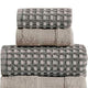 Porto 6 Piece Towel Set with Jacquard Grid Pattern The Urban Port Beige and Gray By Casagear Home BM222849