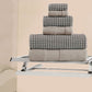 Porto 6 Piece Towel Set with Jacquard Grid Pattern The Urban Port Beige and Gray By Casagear Home BM222849