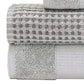 Porto 6 Piece Dual Tone Towel Set with Jacquard Pattern The Urban Port, Light Gray By Casagear Home