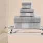 Porto 6 Piece Dual Tone Towel Set with Jacquard Pattern The Urban Port, Light Gray By Casagear Home