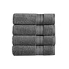 Bergamo Towel Set | 4 Piece | Spun Loft | Stripe Pattern | Dark Gray