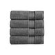 Bergamo Towel Set | 4 Piece | Spun Loft | Stripe Pattern | Dark Gray