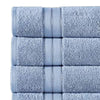 Bergamo 4 Piece Spun loft Fabric Towels with Striped Pattern The Urban Port Blue By Casagear Home BM222863