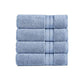 Bergamo 4 Piece Spun loft Fabric Towels with Striped Pattern The Urban Port, Blue By Casagear Home