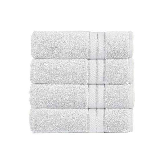 Bergamo Towel Set | 4 Piece | Spun Loft | Twill Weave | White