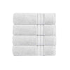 Bergamo 4 Piece Spun loft Towels with Stripes and Twill Weave The Urban Port, White By Casagear Home