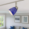 Track Fixture | 50W | Handblown Glass Shade | Silver & Blue