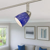 Track Fixture | 50W | Handblown Glass Shade | Silver & Blue