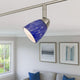 Track Fixture | 50W | Handblown Glass Shade | Silver & Blue